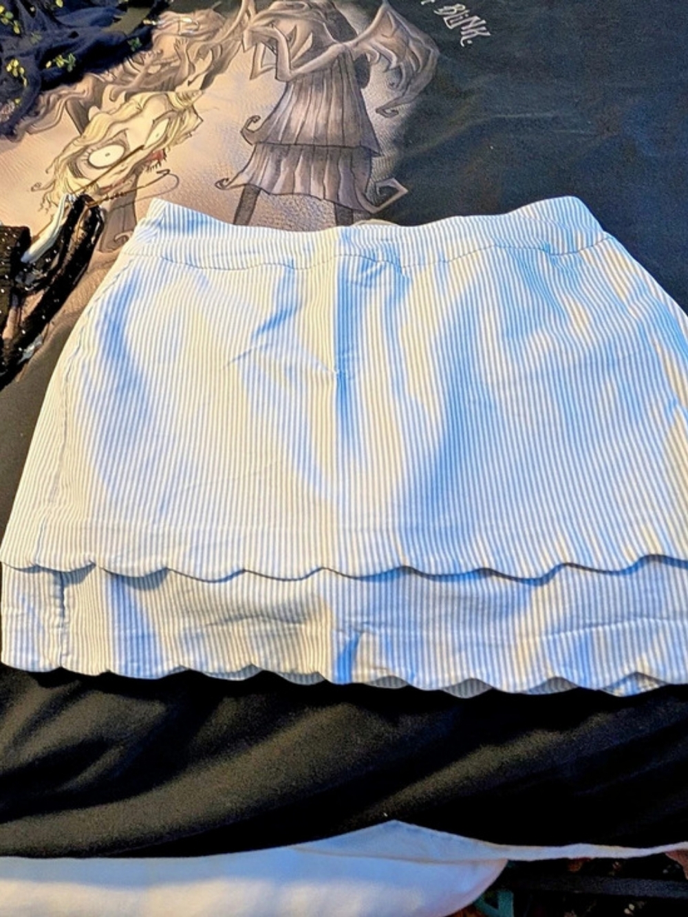 Crown & Ivy Striped Scalloped Skort Women's Size 14